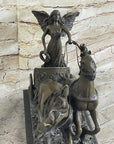 Nike Driving Chariot with Horses Bronze Sculpture Figurine Figure Decor