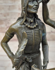 Native American Indian Dancers Rain Dance Bronze Sculpture Statue Original Art on Marble Base