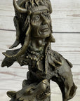 Native American Indian Totem Pole Bronze Sculpture Statue Original Art by Milo