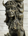 Native American Indian Totem Pole Bronze Sculpture Statue Original Art by Milo