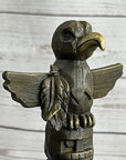 Native American Indian Totem Pole Bronze Sculpture Statue Original Art by Milo