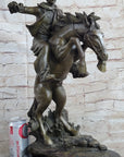 Bronco Buster inspired Country Western Art Bronze Sculpture Featuring Cowboy on Horseback
