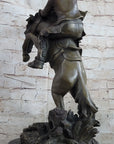 Bronco Buster inspired Country Western Art Bronze Sculpture Featuring Cowboy on Horseback