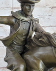 Bronco Buster inspired Country Western Art Bronze Sculpture Featuring Cowboy on Horseback