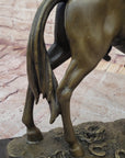 Wild West Western Cowboy With Hat Riding Horse Bronze Sculpture Original Figure