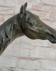 Bronze Western Sculpture Cowboy on Horseback Statue Figure 14" x 11"