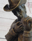 Bronze Figure of a Kneeling Ranger With Rifle Cowboy Theme Sculpture Statue 11" x 8"