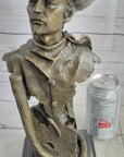 Buffalo Bill Bronze Metal Bust Statue Sculpture Western Signed Original 13" x 6"
