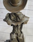 Buffalo Bill Bronze Metal Bust Statue Sculpture Western Signed Original 13" x 6"