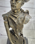 Buffalo Bill Bronze Metal Bust Statue Sculpture Western Signed Original 13" x 6"