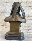 Native American Warrior Chief Bronze Bust Sculpture Art Statue Figure Figurine