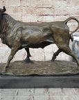 Trotting Bull - Hot Cast Bronze Sculpture Statue Cattle Cow Art Decor