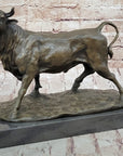 Trotting Bull - Hot Cast Bronze Sculpture Statue Cattle Cow Art Decor