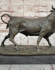 Trotting Bull - Hot Cast Bronze Sculpture Statue Cattle Cow Art Decor