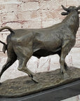 Trotting Bull - Hot Cast Bronze Sculpture Statue Cattle Cow Art Decor