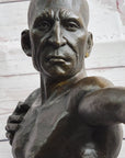 Native American Indian Mohawk Archer Bow Bronze Sculpture Statue Figure 17"