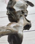 Native American Indian Mohawk Archer Bow Bronze Sculpture Statue Figure 17"