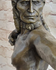 Native American Indian Archer Abstract Bronze Statue Sculpture Figure Mario Nick 33" x 22"