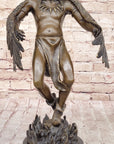 Native American Indian Eagle Dancer Rain Dance Shaman Bronze Statue Sculpture 18" x 10"