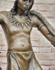 Native American Indian Eagle Dancer Rain Dance Shaman Bronze Statue Sculpture 18" x 10"