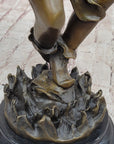Native American Indian Eagle Dancer Rain Dance Shaman Bronze Statue Sculpture 18" x 10"