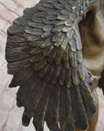 Native American Indian Eagle Dancer Rain Dance Shaman Bronze Statue Sculpture 18" x 10"