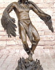 Native American Indian Eagle Dancer Rain Dance Shaman Bronze Statue Sculpture 18" x 10"
