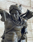 Original Milo Native American Warrior on Horse Bronze Sculpture Western Figure