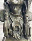 Native American Indian Old Man Weathered Face Bronze Sculpture Statue Bust on Marble Base
