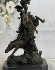 Large Arizona Cowboy Bronze Sculpture by Remington Cow Boy Figurine Figure Decor