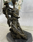 Large Arizona Cowboy Bronze Sculpture by Remington Cow Boy Figurine Figure Decor