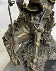 Large Arizona Cowboy Bronze Sculpture by Remington Cow Boy Figurine Figure Decor