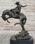 Bronco Buster Bronze Sculpture 100% Real Bronze Western Art Figurine Remington