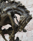 Bronco Buster Bronze Sculpture 100% Real Bronze Western Art Figurine Remington