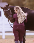 Burgundy Silicone Grip Breeches with Belt Loops