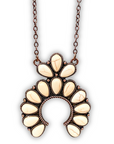 Squash Blossom Chain Necklace - Copper/Natural