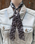 Black and White Western Skinny Mini Wild Rag Scarf / Cowgirl Necktie
