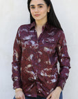 Womens Modern Fit Stretch Foil Fashion Shirt