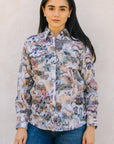 Womens Modern Fit Stretch Foil Fashion Shirt