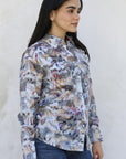 Womens Modern Fit Stretch Foil Fashion Shirt
