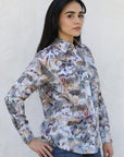 Womens Modern Fit Stretch Foil Fashion Shirt