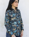 Womens Modern Fit Stretch Foil Fashion Shirt