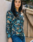Womens Modern Fit Stretch Foil Fashion Shirt