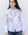 Womens Modern Fit Stretch Foil Fashion Shirt