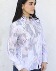 Womens Modern Fit Stretch Foil Fashion Shirt