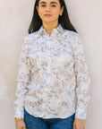 Womens Modern Fit Stretch Foil Fashion Shirt