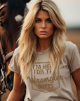 I'm Here for the Wrangler Butts T-Shirt Natural - Bourbon Cowgirl