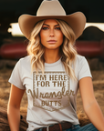I'm Here for the Wrangler Butts T-Shirt Natural - Bourbon Cowgirl