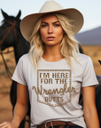 I'm Here for the Wrangler Butts T-Shirt Natural - Bourbon Cowgirl