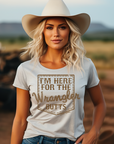 I'm Here for the Wrangler Butts T-Shirt Natural - Bourbon Cowgirl